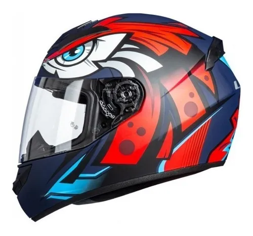 Casco Integral Ls2 Ff352 Rookie Tribal Matt Naranja Azul Fas Color