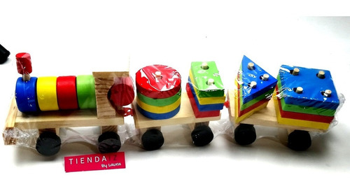 Tren Madera Juguete Montessori Niños +3 Años