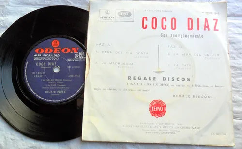 Coco Diaz Con Acompañamiento ( Chámame) 4 Temas * Simple Vg+ (Usado)