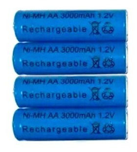 4 Pilas Recargables Doble Aa 3000 Mah