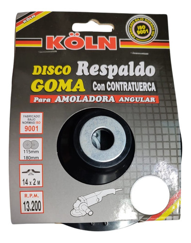 Respaldo Para Disco De Lija Goma 115mm Para Amoladora Koln