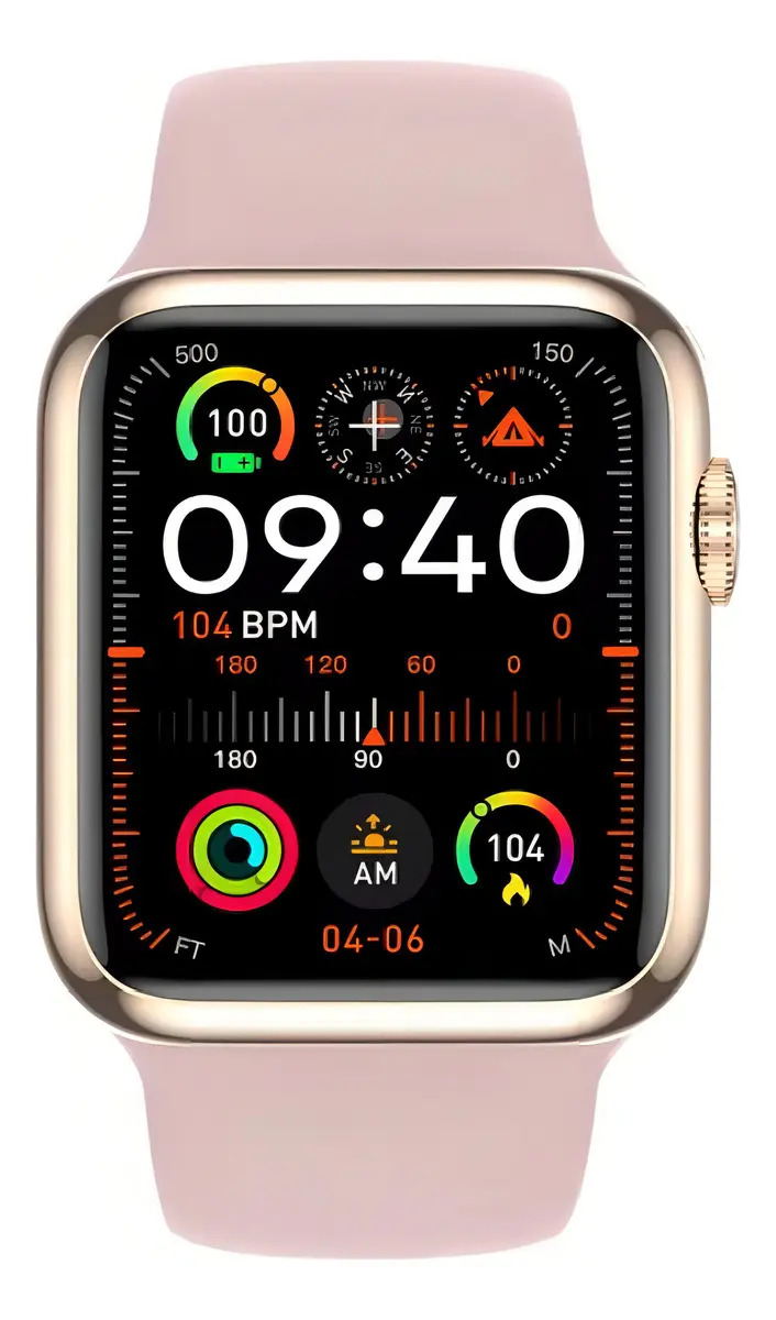 Smartwatch Microwear X Mini 1.52" Caixa Dourada Pulseira Rosa IP68 Fitness