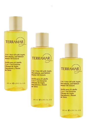 3 Pieza Terramar Óleo 3 En 1 Argan Y Macadamia 195ml +grande