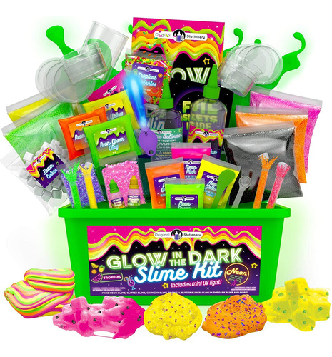 Original Stationery Kit De Slime Que Brilla En La Oscuridad 