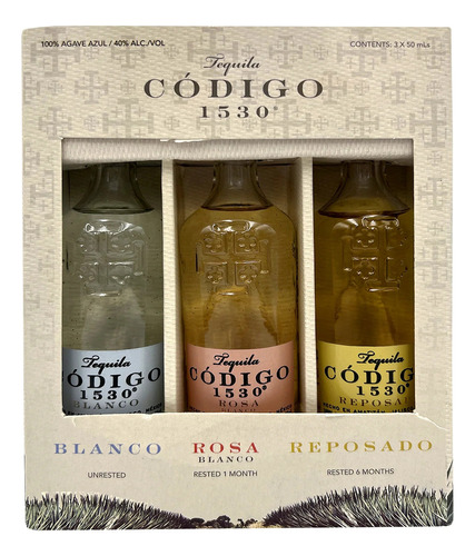 Mini Tequila Codigo 1530 Estuche C/3 50 Ml