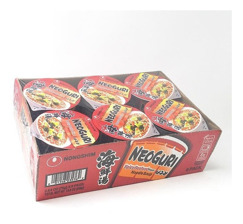 Ramen Coreano Neoguri Cup 6 Piezas 62g Nongshim