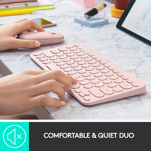 Combo Logitech Teclado K380 + Mouse M350 Rosa Bluetooth