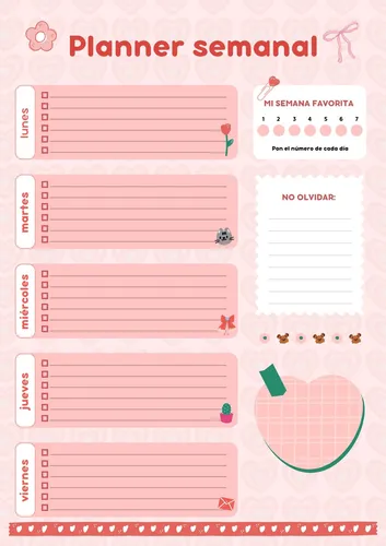 Planner Organizador Semanal De Objetivos Varios Diseños Pdf
