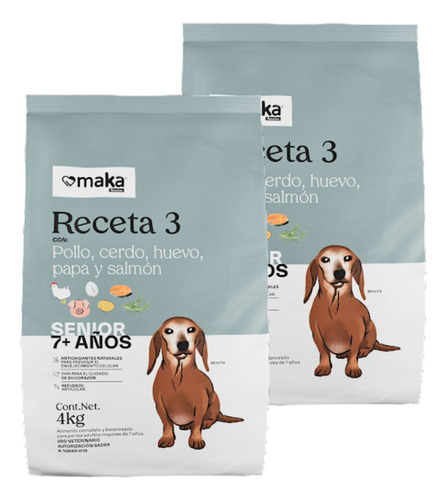 Alimento Maka, Receta 3 Perro Senior 8kg.