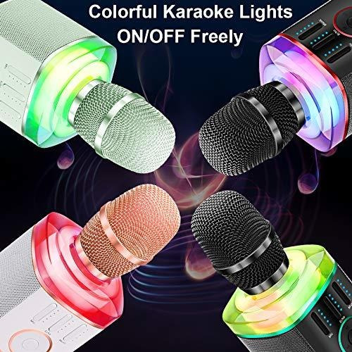 Microfono Inalambrico Bluetooth Karaoke Luz Led Maquina 1c