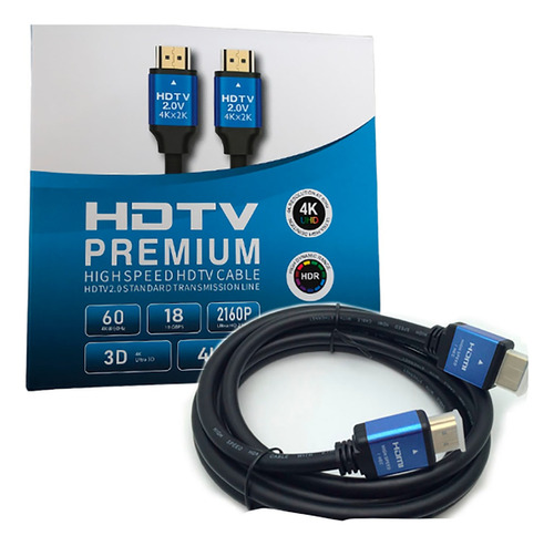 Cable Hdmi 2.0  De 3 Metros Full Hd 4k@60hz 2160p