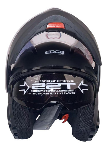 Casco Abatible De Moto Edge Pilot Ceriicado Dot Lente Solar Color Negro Mate Tamaño del casco Talla XL