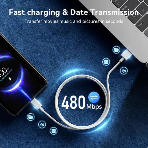 Cable para Xiaomi 1.5m Turbo Charge 120W Carga Rapida 6A Hypercharge / Mi Turbo Charge 120 W /67 W /55 W /50 W /40 W /33 W /30 W /22.5 W Para Todos Los Modelos
