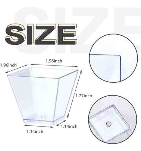 Mini Vaso Pirámide De Plástico Elegante For Postres 100