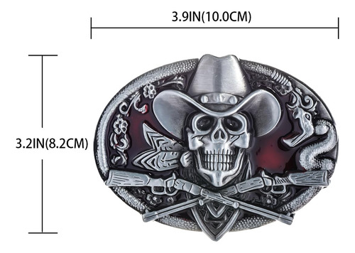 Hebilla De Cinturón Calavera Esqueleto Hombre Mmg