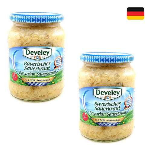 2 Frascos Col Agria Sauerkraut Develey Alemania 680 G