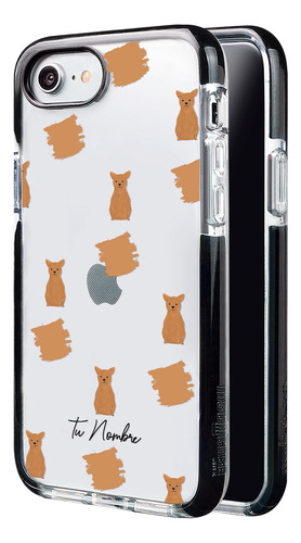 Funda Para iPhone Mujer Perro Chihuahua Manchas Tu Nombre