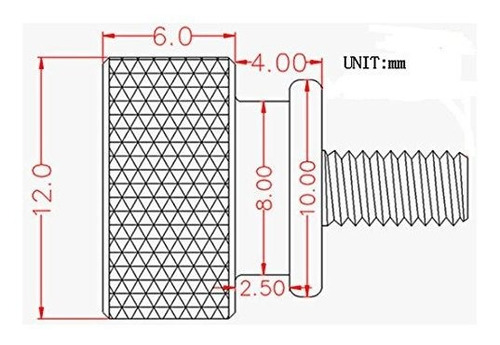Uxcell Ordenador Pc Caso # 6 -32 De Cabeza Redonda Knurled T