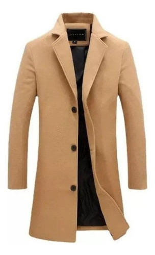 Trench Coat Clássico, Casual, Mistura De Lã, Casaco Longo Pa