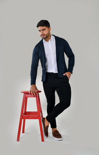 Blazer Masculino Slim Fit Com Elastano