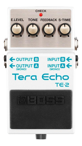 Pedal Boss Te2 Tera Echo Efeito De Ambiência Stéreo Te-2 Branco