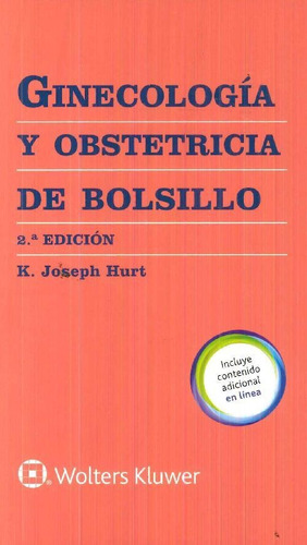 Libro Ginecología Y Obstetricia De Bolsillo De Joseph K Hurt