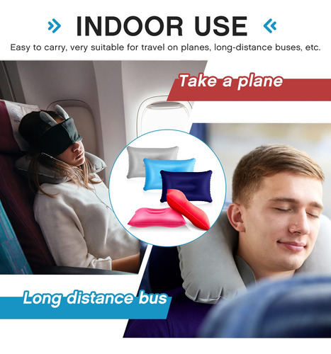 Almohada Inflable De Viaje 5 Piezas Portátil Y Compacta