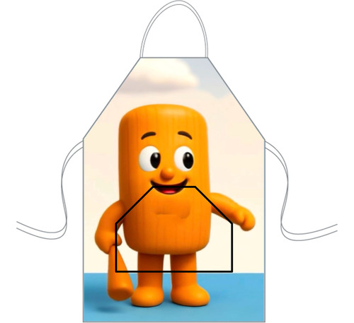 Delantal Cocina Mediano Para Niños Mini Chef Personalizado Tung Tung Tung Sahur Personalizado