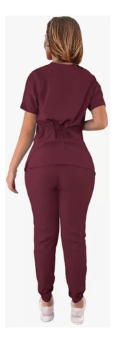 Uniforme Medico Quirúrgico Antifluidos Para Dama Pijama Dama Vino Xl