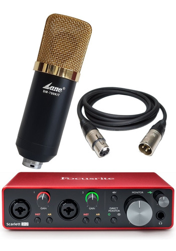 Interface  Focusrite 2i2 3ra Gen Placa De Sonido + Mic Cond