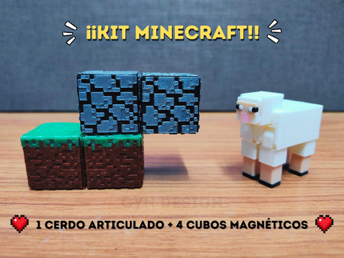 Kit Minecraft 1 Oveja Y 4 Bloques Magnéticos Película