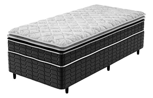 Colchão Espuma Solteiro Bleu Plus Com Pillow Top 88x188x23 Cor Chumbo