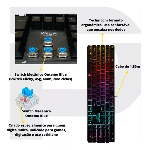 Quais são os tipos de formatos de Teclados