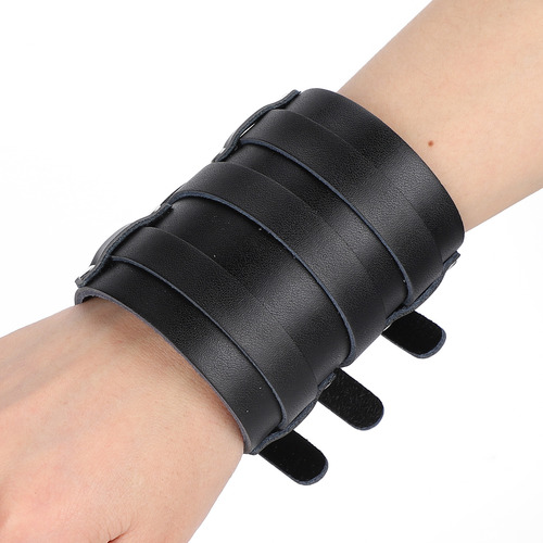 Pulsera Ancha De Cuero Para Hombre Y Mujer Ajustable