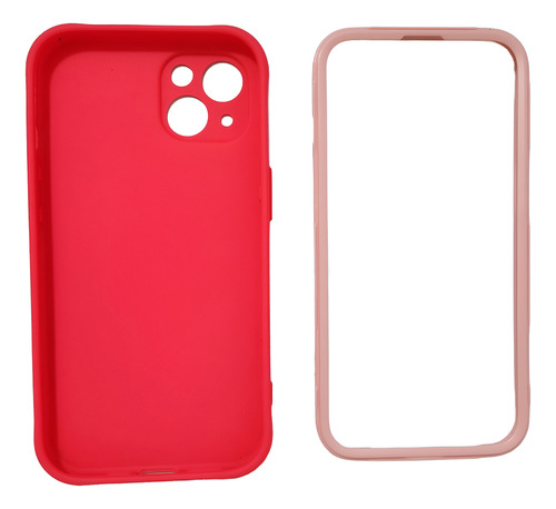 Funda Para Iphone Silicon Resistente Uso Rudo 2en1 Rosa Chicle Iphone 13