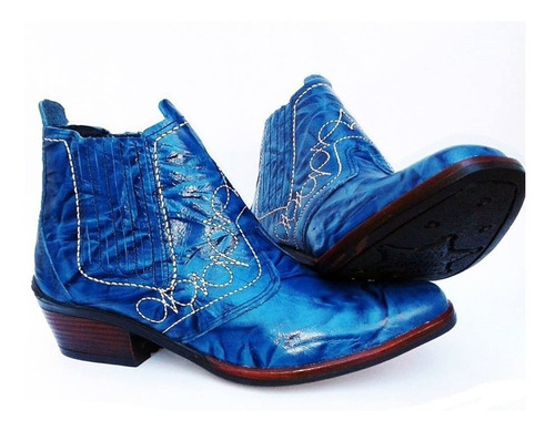 Botina Country Bota Texana Masculina Bico Fino Luxo Cowboy