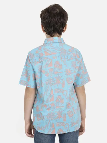 Camisa Hibiscus Art Niño Multicolor Maui And Sons