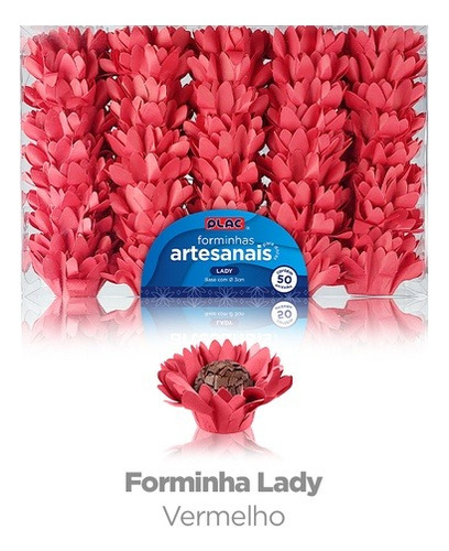 100 Forminhas De Doces Finos Flor Casamento Festa Brigadeiro Cor Vermelho