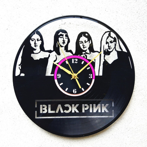 Reloj De Pared Disco Vinilo Vinil Acetato K-pop Black Pink