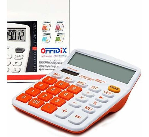 Calculadora De Escritorio Offidix De 12 Dígitos (naranja)