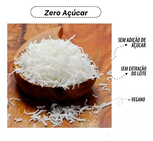 Coco Ralado Flocos Grosso Premium Zero Açucar Saudável Fit