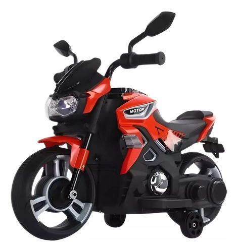 Montable Electrico Moto Para Niños Cross Usb Led Color Rojo Fantastic Toys