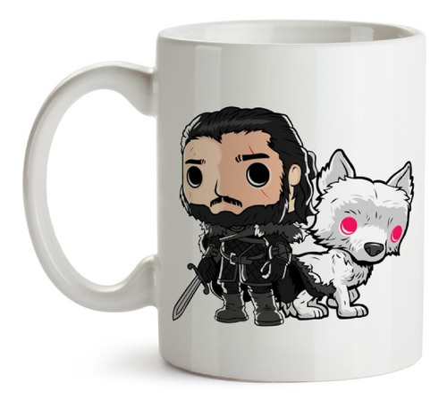 Mug Jon Snow Y Ghost Game Of Thrones