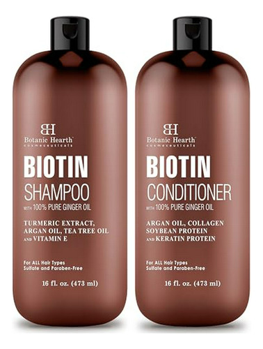 Set De Shampoo Y Acondicionador Botanic Hearth Con Biotina Y