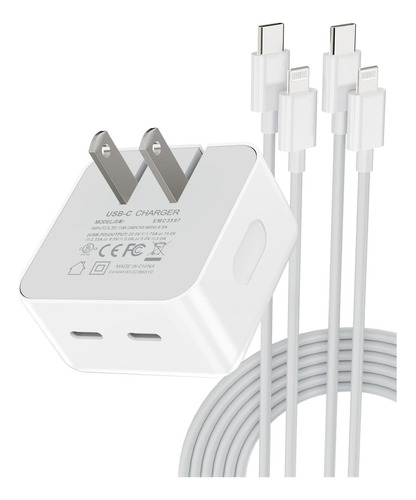 Vhbw Cargador De Pared Doble Usb C Para iPhone 14, Adaptador