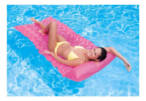 Flotador Inflable Intex 229x86 Cm Tote-n-float Rosado / Bamo