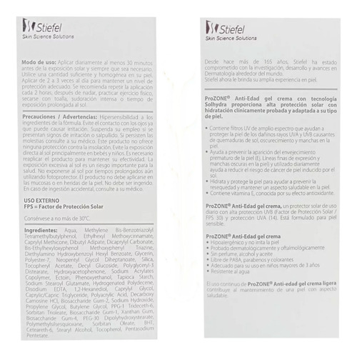 Prozone Bloqueador Solar Anti Edad Fps 30 Piel Sensible 60g
