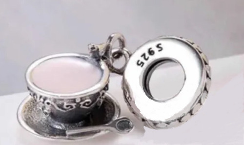 Charm 100% Plata S925 Dije Taza Cafe Coffee Rosa Amiga Atole Plata
