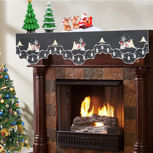 Simhomsen Snowman Mantel Bordado Estante Top Scarf Runner Pa