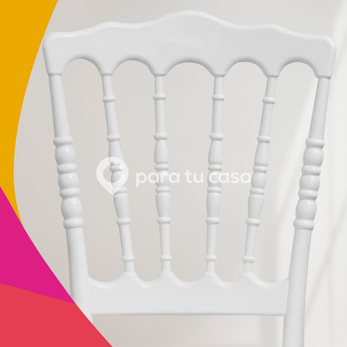 Imagen 2 de 10 de Set X4 Sillas Plásticas Apilable Colonial Eventos Quality Ct